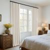 MIULEE 100% Blackout Curtains 90 Inch Long 2 Panels Set for Bedroom, Thick Luxury Faux Linen Black Out Curtain Room Darkening Back Tab Pleat Window Textured Drapes with Hooks for Living Room, Birch(Birch)