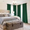 MIULEE 100% Blackout Curtains 90 inches Long, Linen Curtains for Bedroom Black Out Window Treatments Thermal Insulated Room Darkening Drapes Back Tab Rod Pocket Emerald Green Christmas Decor 2 Panels(Emerald Green)