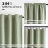 MIULEE 100% Blackout Curtains 90 inches Long, Linen Curtains for Bedroom Black Out Window Treatments Thermal Insulated Room Darkening Drapes Back Tab Rod Pocket Emerald Green Christmas Decor 2 Panels(Sage Green)