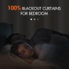 MIULEE 100% Blackout Curtains 90 inches Long, Linen Curtains for Bedroom Black Out Window Treatments Thermal Insulated Room Darkening Drapes Back Tab Rod Pocket Emerald Green Christmas Decor 2 Panels(Natural)