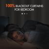 MIULEE 100% Blackout Curtains 90 inches Long, Linen Curtains for Bedroom Black Out Window Treatments Thermal Insulated Room Darkening Drapes Back Tab Rod Pocket Emerald Green Christmas Decor 2 Panels(Beige)