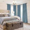 MIULEE 100% Blackout Curtains 90 inches Long, Linen Curtains for Bedroom Black Out Window Treatments Thermal Insulated Room Darkening Drapes Back Tab Rod Pocket Emerald Green Christmas Decor 2 Panels(Slate Blue)