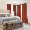 MIULEE 100% Blackout Curtains 90 inches Long, Linen Curtains for Bedroom Black Out Window Treatments Thermal Insulated Room Darkening Drapes Back Tab Rod Pocket Emerald Green Christmas Decor 2 Panels(Terracotta)