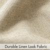 MIULEE 100% Blackout Curtains 90 inches Long, Linen Curtains for Bedroom Black Out Window Treatments Thermal Insulated Room Darkening Drapes Back Tab Rod Pocket Emerald Green Christmas Decor 2 Panels(Oatmeal)