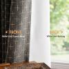 MIULEE 100% Blackout Decorative Linen Curtains with Geometric Pattern, Thick Woven Farmhouse Rustic Patterned Drapes with Back Tab for Bedroom and Living Room, Olive Green, 52 x 84 Inches, 2 Panels(Dark Grey)