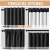 MIULEE 100% Blackout Decorative Linen Curtains with Geometric Pattern, Thick Woven Farmhouse Rustic Patterned Drapes with Back Tab for Bedroom and Living Room, Olive Green, 52 x 84 Inches, 2 Panels(Black)