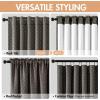 MIULEE 100% Blackout Decorative Linen Curtains with Geometric Pattern, Thick Woven Farmhouse Rustic Patterned Drapes with Back Tab for Bedroom and Living Room, Olive Green, 52 x 84 Inches, 2 Panels(Dark Grey)