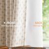 MIULEE 100% Blackout Decorative Linen Curtains with Geometric Pattern, Thick Woven Farmhouse Rustic Patterned Drapes with Back Tab for Bedroom and Living Room, Olive Green, 52 x 84 Inches, 2 Panels(Beige)