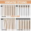 MIULEE 100% Blackout Decorative Linen Curtains with Geometric Pattern, Thick Woven Farmhouse Rustic Patterned Drapes with Back Tab for Bedroom and Living Room, Olive Green, 52 x 84 Inches, 2 Panels(Beige)
