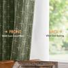 MIULEE 100% Blackout Decorative Linen Curtains with Geometric Pattern, Thick Woven Farmhouse Rustic Patterned Drapes with Back Tab for Bedroom and Living Room, Olive Green, 52 x 84 Inches, 2 Panels(Olive Green)