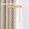 MIULEE 100% Blackout Decorative Linen Curtains with Geometric Pattern, Thick Woven Farmhouse Rustic Patterned Drapes with Back Tab for Bedroom and Living Room, Olive Green, 52 x 84 Inches, 2 Panels(Beige)