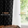 MIULEE 100% Blackout Decorative Linen Curtains with Geometric Pattern, Thick Woven Farmhouse Rustic Patterned Drapes with Back Tab for Bedroom and Living Room, Olive Green, 52 x 84 Inches, 2 Panels(Black)