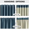 MIULEE 100% Blackout Linen Curtains for Bedroom, Christmas Emerald Green Solid Luxury Decor Thermal Insulation Room Darkening Drapes for Living Room Nursery Back Tab Rod Pocket 42 x 84 Inches 2 Panels(Stone Blue)