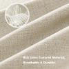 MIULEE 100% Blackout Linen Curtains for Bedroom, Christmas Emerald Green Solid Luxury Decor Thermal Insulation Room Darkening Drapes for Living Room Nursery Back Tab Rod Pocket 42 x 84 Inches 2 Panels(Cream)