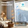 MIULEE 100% Blackout Linen Curtains for Bedroom, Christmas Emerald Green Solid Luxury Decor Thermal Insulation Room Darkening Drapes for Living Room Nursery Back Tab Rod Pocket 42 x 84 Inches 2 Panels(Greyish White)