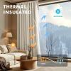 MIULEE 100% Blackout Linen Curtains for Bedroom, Christmas Emerald Green Solid Luxury Decor Thermal Insulation Room Darkening Drapes for Living Room Nursery Back Tab Rod Pocket 42 x 84 Inches 2 Panels(Cream)