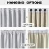 MIULEE 100% Blackout Linen Curtains for Bedroom, Christmas Emerald Green Solid Luxury Decor Thermal Insulation Room Darkening Drapes for Living Room Nursery Back Tab Rod Pocket 42 x 84 Inches 2 Panels(Grayish White)