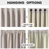 MIULEE 100% Blackout Linen Curtains for Bedroom, Christmas Emerald Green Solid Luxury Decor Thermal Insulation Room Darkening Drapes for Living Room Nursery Back Tab Rod Pocket 42 x 84 Inches 2 Panels(Ivory)