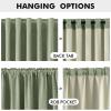 MIULEE 100% Blackout Linen Curtains for Bedroom, Christmas Emerald Green Solid Luxury Decor Thermal Insulation Room Darkening Drapes for Living Room Nursery Back Tab Rod Pocket 42 x 84 Inches 2 Panels(Sage Green)