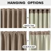 MIULEE 100% Blackout Linen Curtains for Bedroom, Christmas Emerald Green Solid Luxury Decor Thermal Insulation Room Darkening Drapes for Living Room Nursery Back Tab Rod Pocket 42 x 84 Inches 2 Panels(Copper Brown)