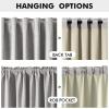 MIULEE 100% Blackout Linen Curtains for Bedroom, Christmas Emerald Green Solid Luxury Decor Thermal Insulation Room Darkening Drapes for Living Room Nursery Back Tab Rod Pocket 42 x 84 Inches 2 Panels(Greyish White)