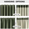 MIULEE 100% Blackout Linen Curtains for Bedroom, Christmas Emerald Green Solid Luxury Decor Thermal Insulation Room Darkening Drapes for Living Room Nursery Back Tab Rod Pocket 42 x 84 Inches 2 Panels(Olive Green)