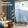 MIULEE 100% Blackout Linen Curtains for Bedroom, Christmas Emerald Green Solid Luxury Decor Thermal Insulation Room Darkening Drapes for Living Room Nursery Back Tab Rod Pocket 42 x 84 Inches 2 Panels(Stone Blue)