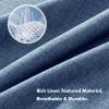 MIULEE 100% Blackout Linen Curtains for Bedroom, Christmas Emerald Green Solid Luxury Decor Thermal Insulation Room Darkening Drapes for Living Room Nursery Back Tab Rod Pocket 42 x 84 Inches 2 Panels(Blue)