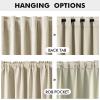 MIULEE 100% Blackout Linen Curtains for Bedroom, Christmas Emerald Green Solid Luxury Decor Thermal Insulation Room Darkening Drapes for Living Room Nursery Back Tab Rod Pocket 42 x 84 Inches 2 Panels(Cream)