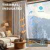 MIULEE 100% Blackout Linen Curtains for Bedroom, Christmas Emerald Green Solid Luxury Decor Thermal Insulation Room Darkening Drapes for Living Room Nursery Back Tab Rod Pocket 42 x 84 Inches 2 Panels(Beige)