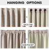 MIULEE 100% Blackout Linen Curtains for Bedroom, Christmas Emerald Green Solid Luxury Decor Thermal Insulation Room Darkening Drapes for Living Room Nursery Back Tab Rod Pocket 42 x 84 Inches 2 Panels(Khaki)