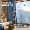 MIULEE 100% Blackout Linen Curtains for Bedroom, Christmas Emerald Green Solid Luxury Decor Thermal Insulation Room Darkening Drapes for Living Room Nursery Back Tab Rod Pocket 42 x 84 Inches 2 Panels(Blue)