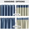 MIULEE 100% Blackout Linen Curtains for Bedroom, Christmas Emerald Green Solid Luxury Decor Thermal Insulation Room Darkening Drapes for Living Room Nursery Back Tab Rod Pocket 42 x 84 Inches 2 Panels(Blue)