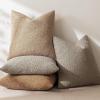 MIULEE 18×18 Inch Decorative Pillow Covers for Couch Bed Set of 2 Textured Boucle Neutral Winter Throw Pillows Orange Accent Solid Cushion Pillowcases Sofa Livingroom Home Decor(Light Taupe)
