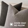 MIULEE 18×18 Inch Decorative Pillow Covers for Couch Bed Set of 2 Textured Boucle Neutral Winter Throw Pillows Orange Accent Solid Cushion Pillowcases Sofa Livingroom Home Decor(Dark Coffee)