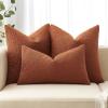 MIULEE 18×18 Inch Decorative Pillow Covers for Couch Bed Set of 2 Textured Boucle Neutral Winter Throw Pillows Orange Accent Solid Cushion Pillowcases Sofa Livingroom Home Decor(Rust)