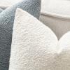 MIULEE 18×18 Inch Decorative Pillow Covers for Couch Bed Set of 2 Textured Boucle Neutral Winter Throw Pillows Orange Accent Solid Cushion Pillowcases Sofa Livingroom Home Decor(White)