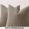 MIULEE 18×18 Inch Decorative Pillow Covers for Couch Bed Set of 2 Textured Boucle Neutral Winter Throw Pillows Orange Accent Solid Cushion Pillowcases Sofa Livingroom Home Decor(Light Taupe)