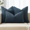 MIULEE 18×18 Inch Decorative Pillow Covers for Couch Bed Set of 2 Textured Boucle Neutral Winter Throw Pillows Orange Accent Solid Cushion Pillowcases Sofa Livingroom Home Decor(Dark Blue)