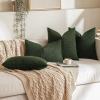 MIULEE 18×18 Inch Decorative Pillow Covers for Couch Bed Set of 2 Textured Boucle Neutral Winter Throw Pillows Orange Accent Solid Cushion Pillowcases Sofa Livingroom Home Decor(Dark Green)