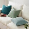 MIULEE 18×18 Inch Decorative Pillow Covers for Couch Bed Set of 2 Textured Boucle Neutral Winter Throw Pillows Orange Accent Solid Cushion Pillowcases Sofa Livingroom Home Decor(Greyish Green)