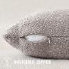 MIULEE 18×18 Inch Decorative Pillow Covers for Couch Bed Set of 2 Textured Boucle Neutral Winter Throw Pillows Orange Accent Solid Cushion Pillowcases Sofa Livingroom Home Decor(Cloud Grey)