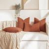 MIULEE 18×18 Inch Decorative Pillow Covers for Couch Bed Set of 2 Textured Boucle Neutral Winter Throw Pillows Orange Accent Solid Cushion Pillowcases Sofa Livingroom Home Decor(Burnt Orange)