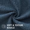 MIULEE 18×18 Inch Decorative Pillow Covers for Couch Bed Set of 2 Textured Boucle Neutral Winter Throw Pillows Orange Accent Solid Cushion Pillowcases Sofa Livingroom Home Decor(Dark Blue)