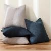 MIULEE 18×18 Inch Decorative Pillow Covers for Couch Bed Set of 2 Textured Boucle Neutral Winter Throw Pillows Orange Accent Solid Cushion Pillowcases Sofa Livingroom Home Decor(Dark Blue)