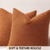 MIULEE 18×18 Inch Decorative Pillow Covers for Couch Bed Set of 2 Textured Boucle Neutral Winter Throw Pillows Orange Accent Solid Cushion Pillowcases Sofa Livingroom Home Decor(Orange)
