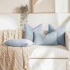 MIULEE 18×18 Inch Decorative Pillow Covers for Couch Bed Set of 2 Textured Boucle Neutral Winter Throw Pillows Orange Accent Solid Cushion Pillowcases Sofa Livingroom Home Decor(Light Blue)