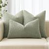 MIULEE 18×18 Inch Decorative Pillow Covers for Couch Bed Set of 2 Textured Boucle Neutral Winter Throw Pillows Orange Accent Solid Cushion Pillowcases Sofa Livingroom Home Decor(Sage Green)