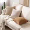 MIULEE 18×18 Inch Decorative Pillow Covers for Couch Bed Set of 2 Textured Boucle Neutral Winter Throw Pillows Orange Accent Solid Cushion Pillowcases Sofa Livingroom Home Decor(Oatmeal)