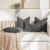 MIULEE 18×18 Inch Decorative Pillow Covers for Couch Bed Set of 2 Textured Boucle Neutral Winter Throw Pillows Orange Accent Solid Cushion Pillowcases Sofa Livingroom Home Decor(Dark Gray)